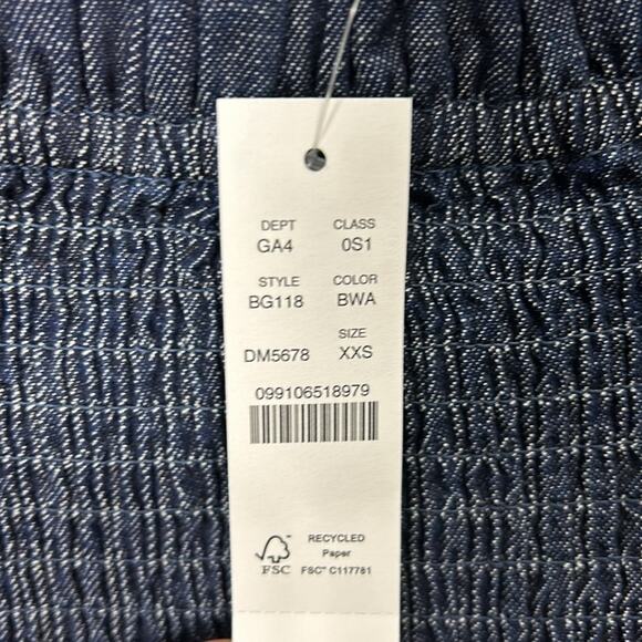 J.Crew Smocked puff-sleeve dress in chambray women’s size XXS - Picture 4 of 7